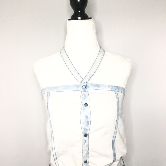 DIESEL 70s inspired halter denim shorts onesie - Picture 5 of 8